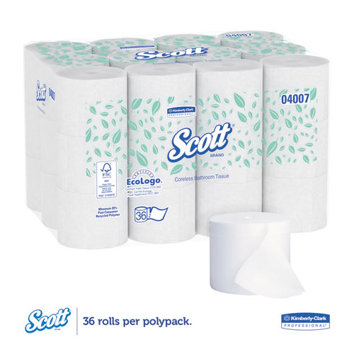 Essential Coreless SRB Bathroom Tissue, Septic Safe, 2-Ply, White, 1000 Sheets/Roll, 36 Rolls/Carton