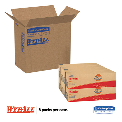 Image of Wypall® L30 Towels, Pop-Up Box, 16.4 X 9.8, White, 100/Box, 8 Boxes/Carton