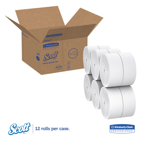 Essential Coreless JRT, Septic Safe, 1-Ply, White, 2300 ft, 12 Rolls/Carton