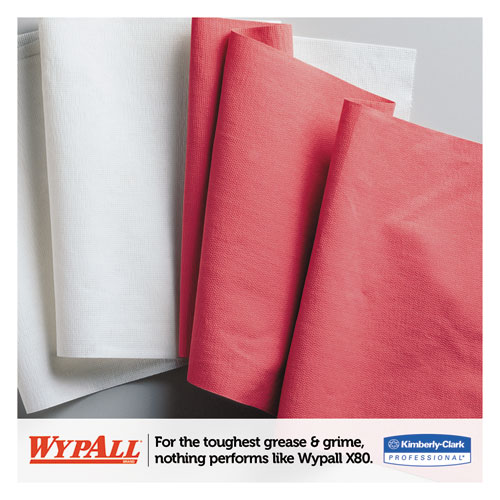 Image of X80 Cloths, HYDROKNIT, Jumbo Roll, 12 1/2 x 13 2/5, Red, 475 Wipers/Roll