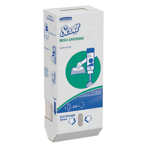Scott® Megacartridge Napkins, 1-Ply, 8 2/5 X 6 1/2, White, 875/Pack, 6 Packs/Carton