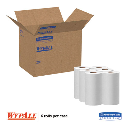 Image of General Clean X60 Cloths, Small Roll, 13.5 x 19.6, White, 130/Roll, 6 Rolls/Carton
