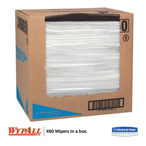 Image of General Clean X60 Cloths, Flat Sheet, 12.5 x 16.8, White, 150/Box, 6 Boxes/Carton
