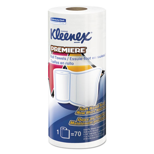 Kleenex® Premiere Kitchen Roll Towels, 1 Ply, 11 x 10.4, White, 70/Roll, 24 Rolls/Carton