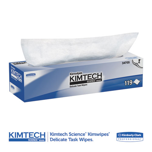 Kimwipes Delicate Task Wipers, 2-Ply, 11 4/5 x 11 4/5, 119/Box, 15 Boxes/Carton