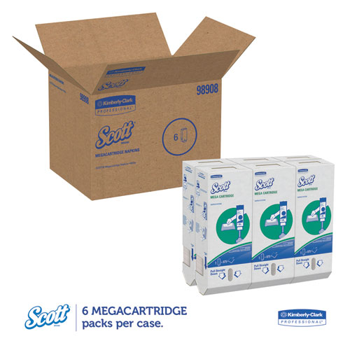 MegaCartridge Napkins, 1-Ply, 8 2/5 x 6 1/2, White, 875/Pack, 6 Packs/Carton