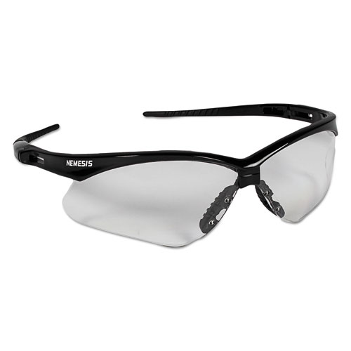 Nemesis Safety Glasses, Black Frame, Clear Lens | by Plexsupply