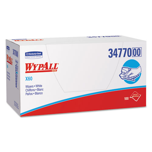 WypAll® General Clean X60 Cloths, 1/4 Fold, 11 x 23, White, 100/Box, 9 Boxes/Carton