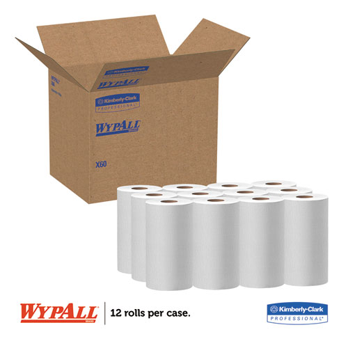 Image of General Clean X60 Cloths, Small Roll, 9.8 x 13.4, White, 130/Roll, 12 Rolls/Carton