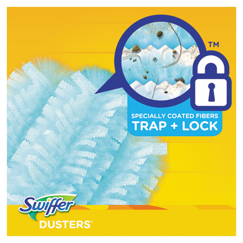 Image of Swiffer® Dusters Refill, Dust Lock Fiber, Unscented, Light Blue, 10/Box