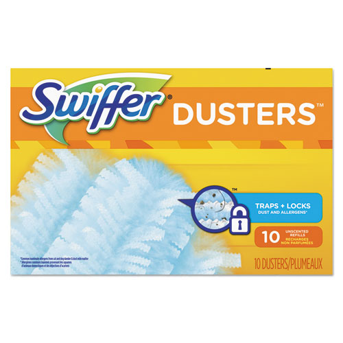 Refill Dusters, Dust Lock Fiber, Light Blue, Unscented, 10/Box, 4 Box/Carton