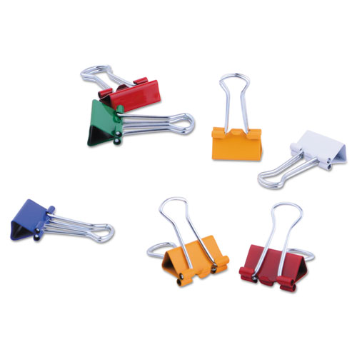 Binder Clips in Dispenser Tub, Small, Assorted Colors, 40/Pack