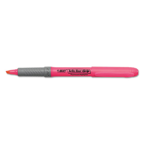 Brite Liner Grip Pocket Highlighter, Assorted Ink Colors, Chisel Tip, Assorted Barrel Colors, 5/Set