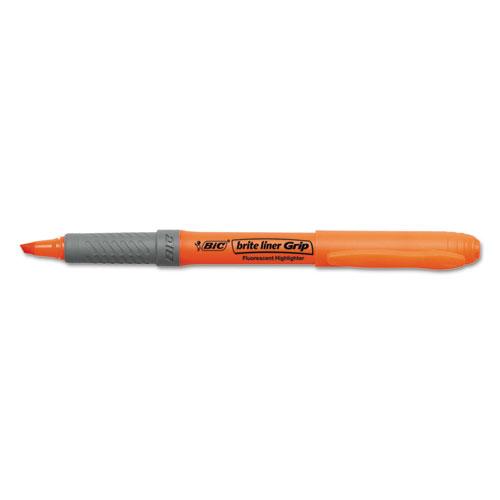 Image of Bic® Brite Liner Grip Pocket Highlighter, Assorted Ink Colors, Chisel Tip, Assorted Barrel Colors, 5/Set
