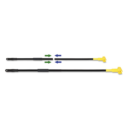 Two-Piece Metal Handle With Plastic Jaw Head, 59" Handle, Black/yellow