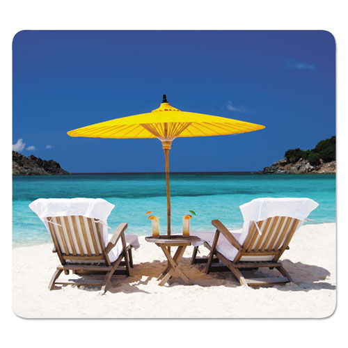 Image of Recycled Mouse Pad, 9 x 8, Caribbean Beach Design