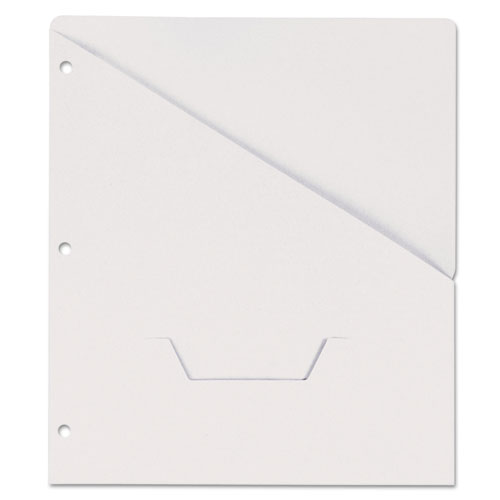 Slash-Cut Pockets for Three-Ring Binders, Jacket, Letter, 11 Pt., 9.75 x 11.75, White, 10/Pack