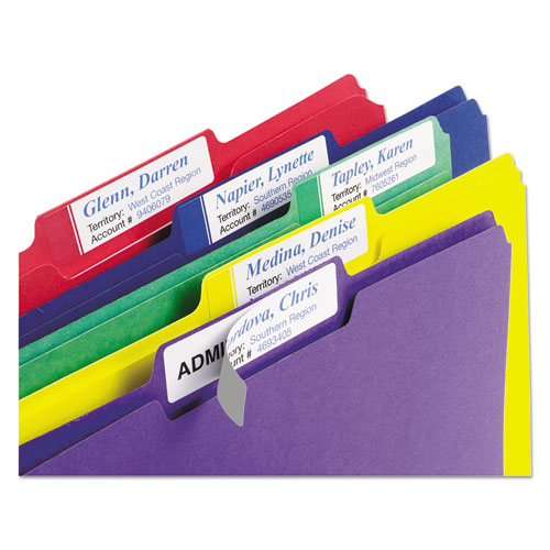 Avery® Extra-Large TrueBlock File Folder Labels with Sure Feed Technology, 0.94 x 3.44, White, 18/Sheet, 25 Sheets/Pack