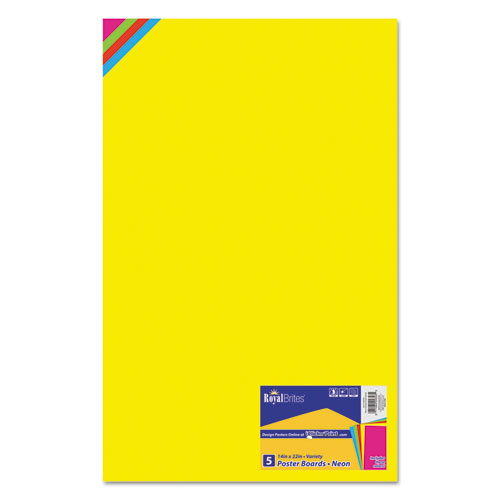 Royal Brites Premium Coated Poster Board, 14 X 22, Assorted, 5/Pack ...