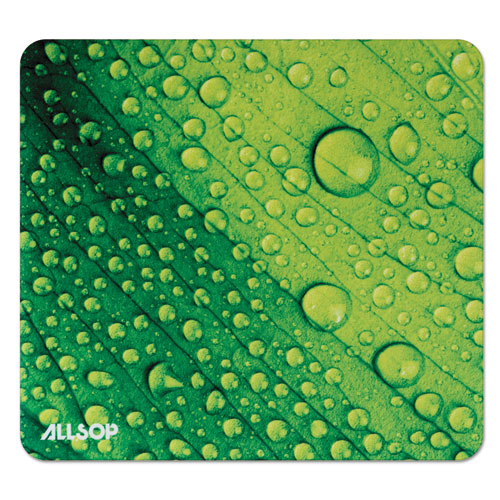 Allsop® Naturesmart Mouse Pad, 8.5 X 8, Leaf Raindrop Design