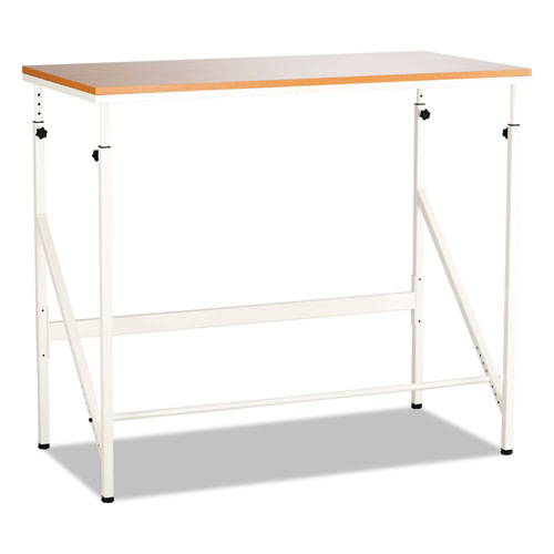 Safco® Standing Height Desk, 48" X 24" X 38" To 50", Beech, Ships In 1-3 Business Days
