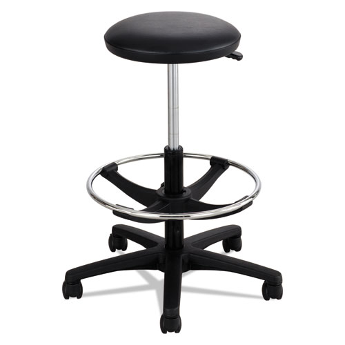 Extended-Height Lab Stool, 32 Seat Height, Supports up to 250 lbs., Black Seat/Black Back, Black Base