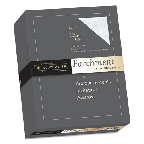Image of Southworth® Parchment Specialty Paper, 24 Lb Bond Weight, 8.5 X 11, Blue, 500/Ream