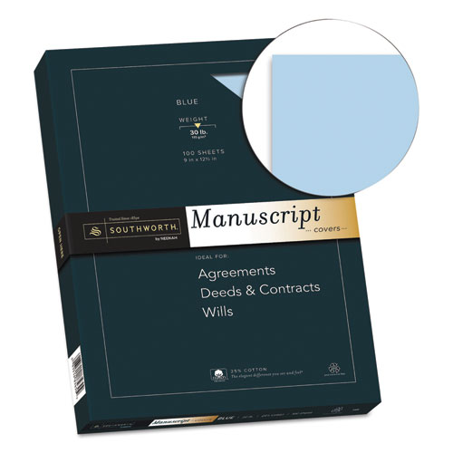 Image of 25% Cotton Manuscript Cover, 30 lb Bond Weight, 9 x 12.5, 100/Pack