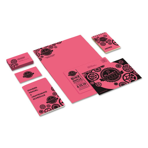 Color Cardstock, 65lb, 8.5 x 11, Plasma Pink, 250/Pack