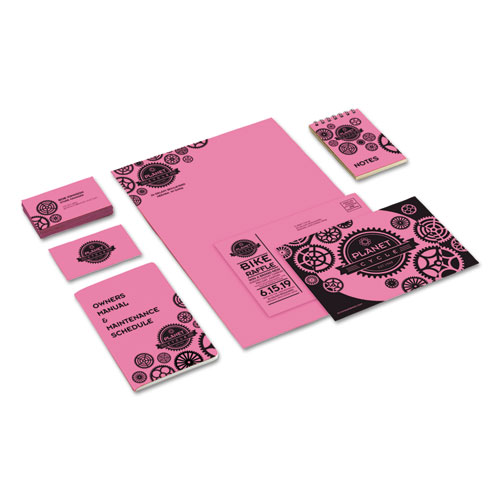 Color Cardstock, 65lb, 8.5 x 11, Pulsar Pink, 250/Pack