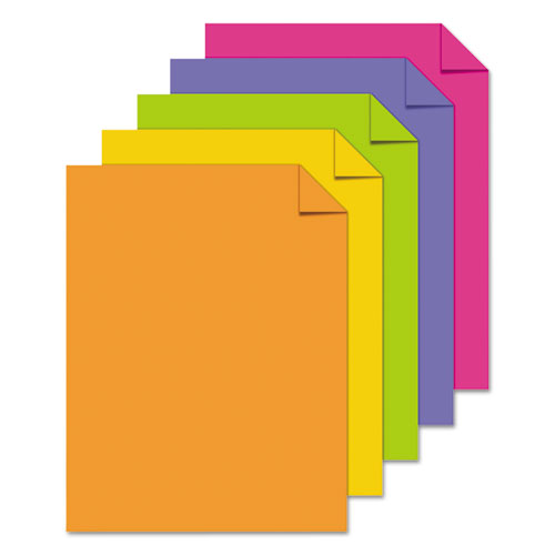 Color Paper - "Happy" Assortment, 24 lb Bond Weight, 8.5 x 11, Assorted Happy Colors, 500/Ream