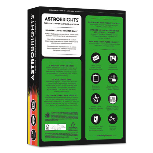 Astrobrights/Neenah Bright White Cardstock, 8.5 x 11, 65 lb/176 gsm, White,  75 11 - Quarter Price