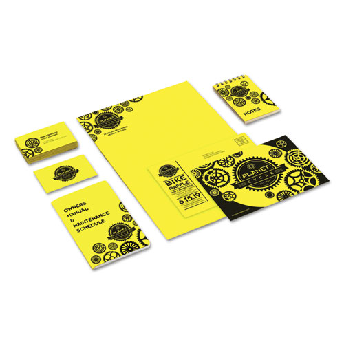 Color Cardstock, 65lb, 8.5 x 11, Lift-Off Lemon, 250/Pack