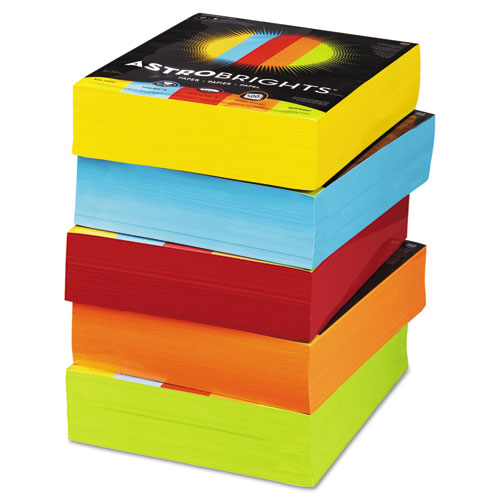 Astrobrights® Color Paper - Five-Color Mixed Reams, 24lb, 8 1/2 x 11, 5  Colors, 2500 Sheets