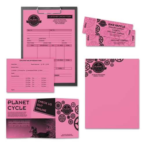 Image of Color Paper, 24 lb Bond Weight, 8.5 x 11, Pulsar Pink, 500/Ream