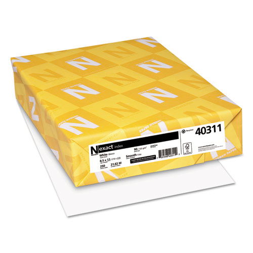 Neenah Paper Exact Index Card Stock, 94 Bright, 90 lb Index Weight, 8.5 x 11, White, 250/Pack