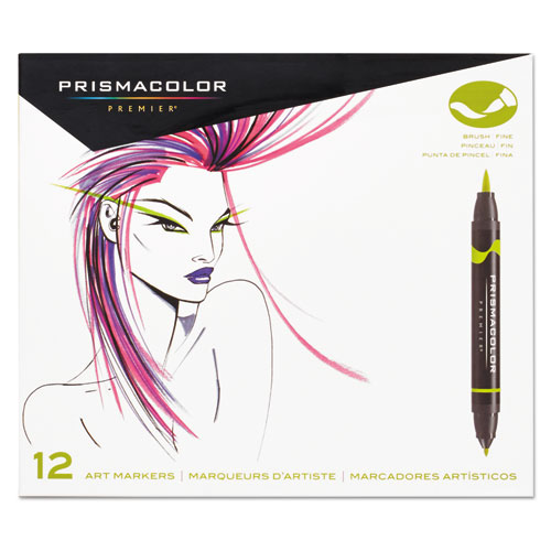 Prismacolor® Premier Double-Ended Markers, Assorted, 12/Set