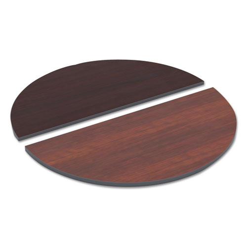 Reversible Laminate Table Top, Half Round, 48w X 24d, Medium Cherry/mahogany