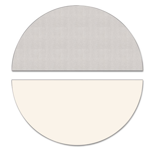 Reversible Laminate Table Top, Half Round, 48w X 24d, White/gray
