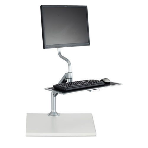 Image of Safco® Desktop Sit/Stand Workstations, Single Monitor, Silver
