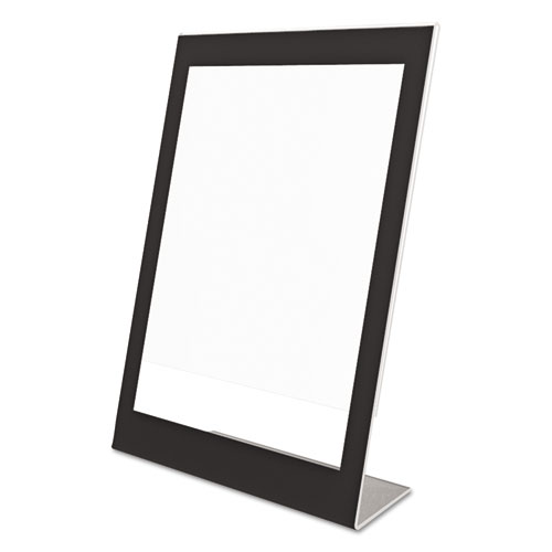 Superior Image Black Border Sign Holder, 5 x 7, Slanted, Black/Clear