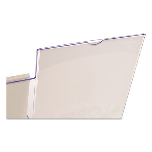 Image of Deflecto® Superior Image Slanted Sign Holder With Side Pocket, 13.5W X 4.25D X 10.88H, Clear