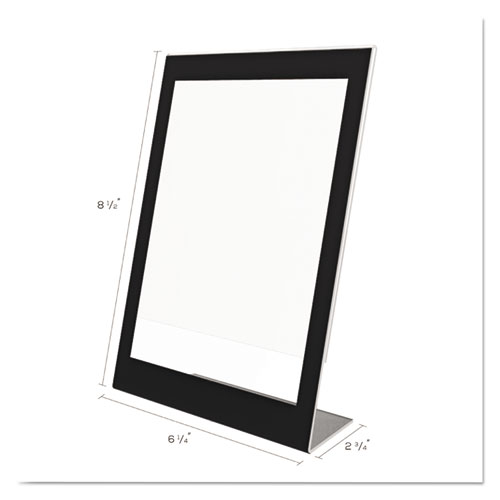 Image of Deflecto® Superior Image Black Border Sign Holder, 5 X 7, Slanted, Black/Clear