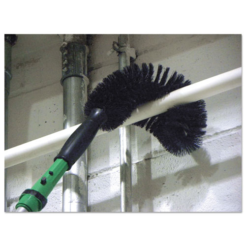Image of Unger® Starduster Pipe Brush, Green Polypropylene Bristles, 7.5" Brush, 6" Black Plastic Handle