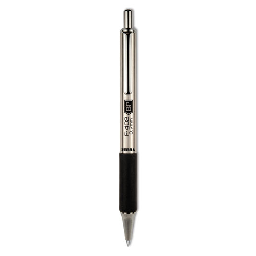 Zebra - f-402 ballpoint retractable pen, black ink, fine, sold as 1 ea