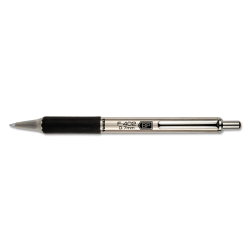Zebra® F-402 Ballpoint Retractable Pen, Black Ink, Fine