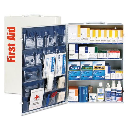 ANSI Class B+ 4 Shelf First Aid Station with Medications, 1,461 Pieces, Metal Case