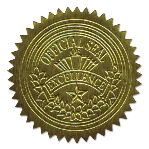 Geographics Gold Embossed Seals 2 Diameter For Certificate Note Card  Proposal Golden - Office Depot