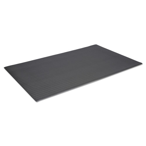 Ribbed Vinyl Anti-Fatigue Mat, 24 x 36, Black