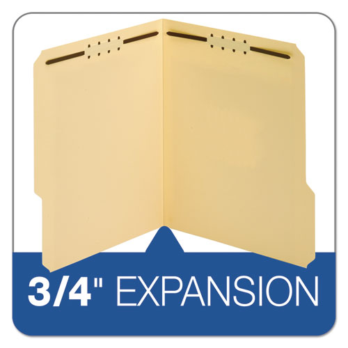 Image of Pendaflex® Top Tab Fastener Folder, 0.75" Expansion, 2 Fasteners, Letter Size, Manila Exterior, 50/Box